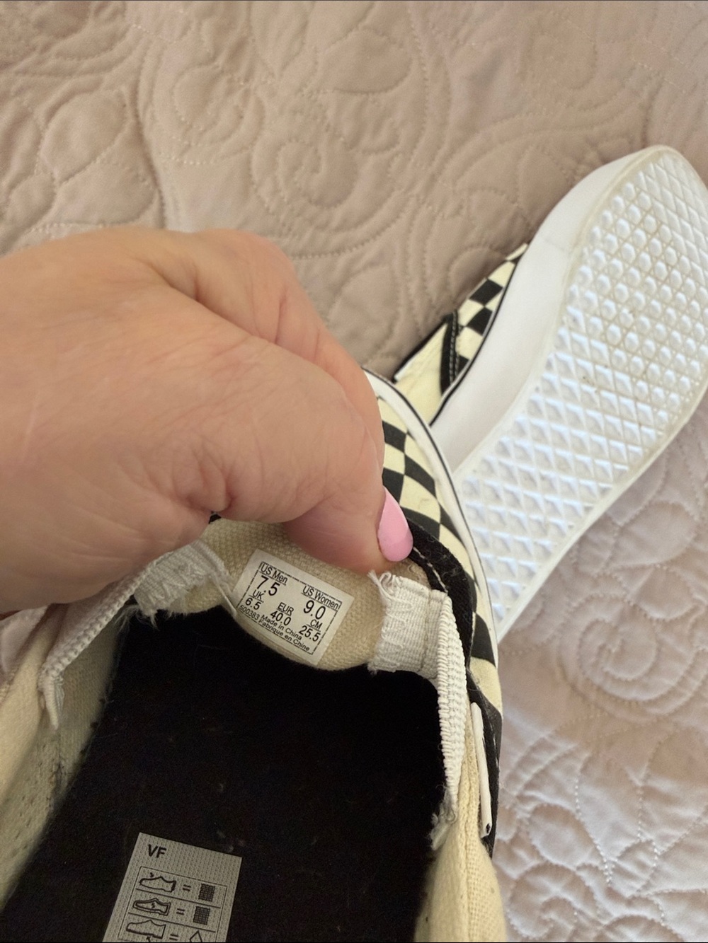 Vans Black/White Checkerboard Ultracush Lightweight Slip-On Sneakers (9) - Picture 6 of 7
